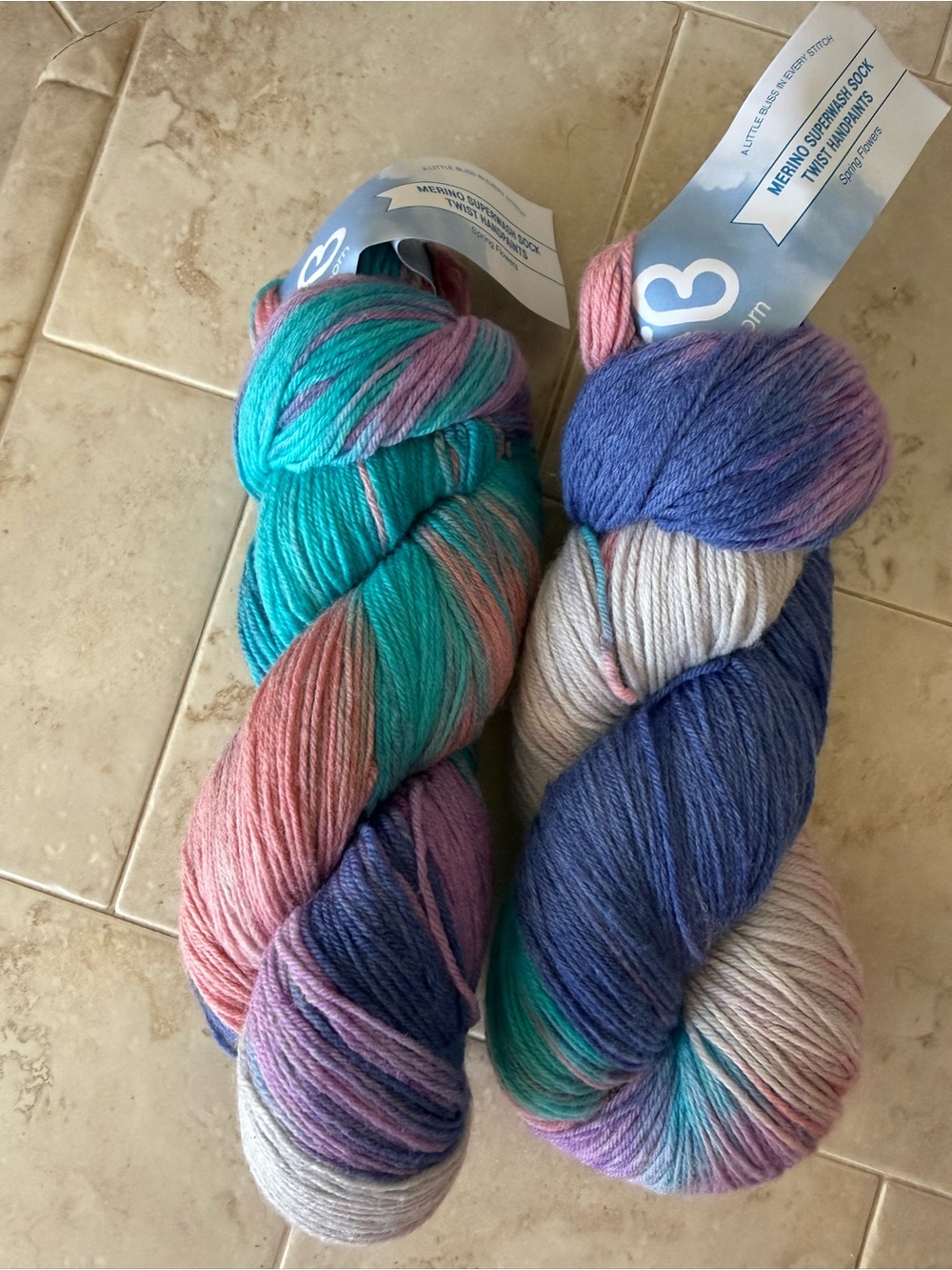 Cloudborn Fibers Merino Superwash Sock Twist Handpaints Yarn - Spring Flowers